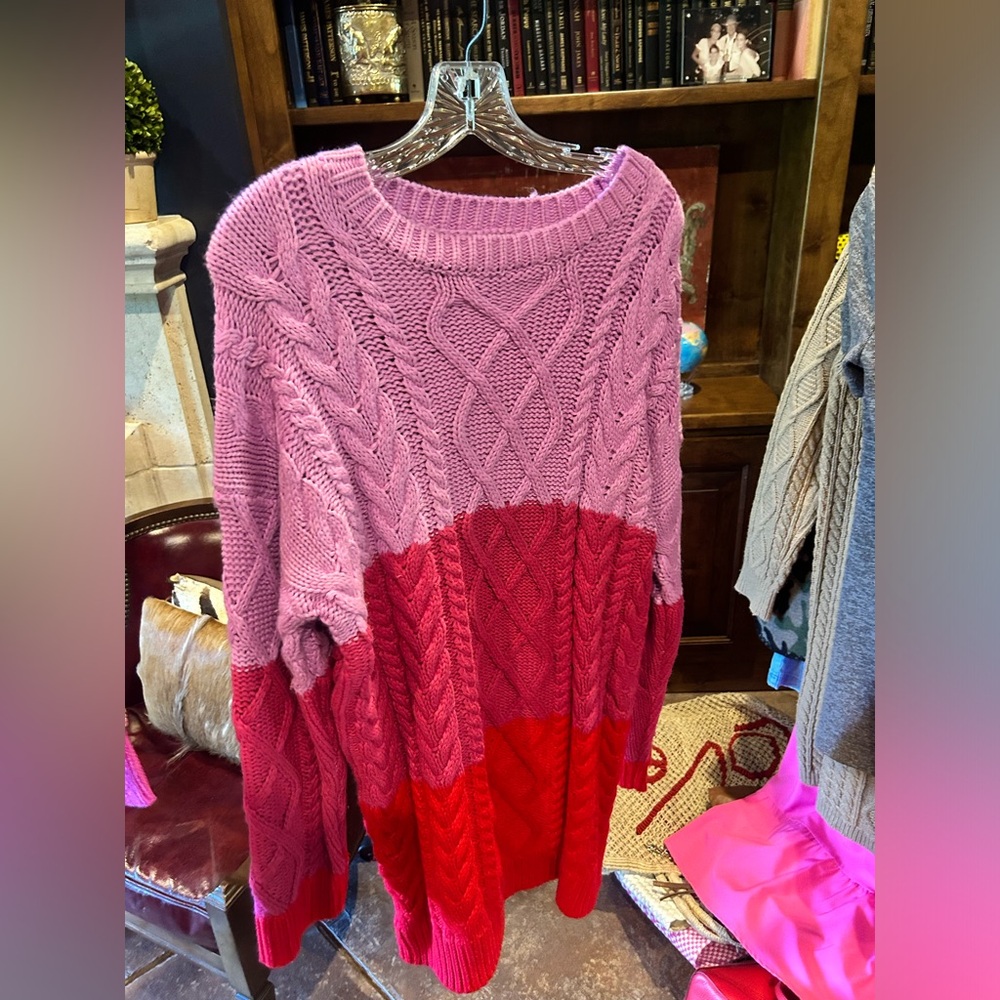 Multicolor midi sweater dress, size L, BARELY WORN